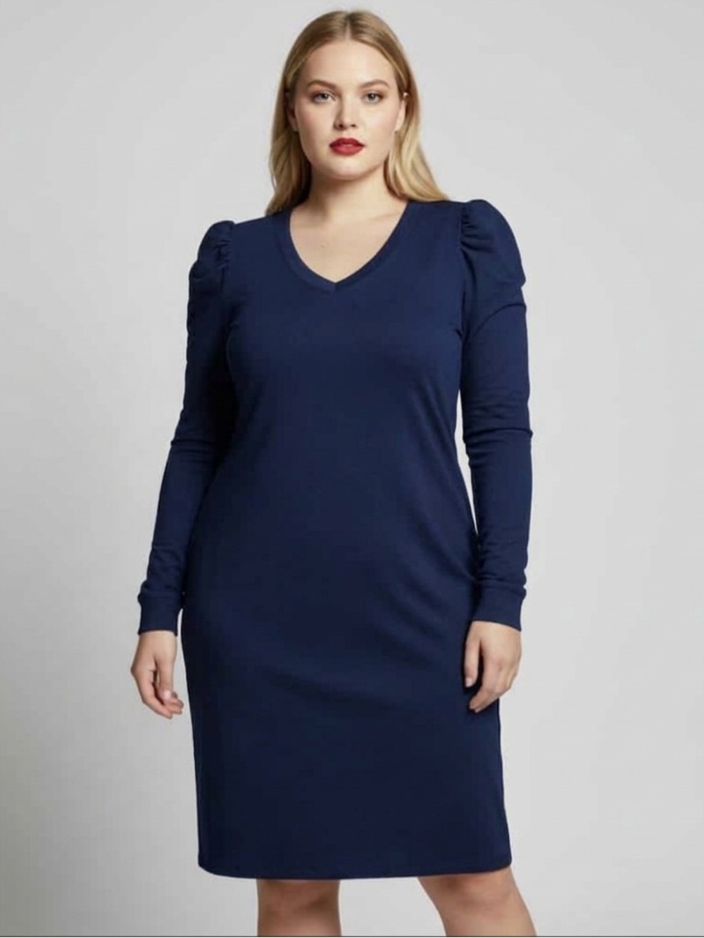 Lularoe XL Navy Blur Ava Mutton Long Sleeve Dress Women’s Plus Size Casual Dress
